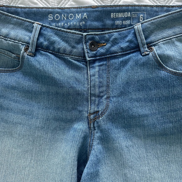 Sonoma, Life & Style Bermuda Shorts Size 6 Medium Blue Mid Rise NWOT - Picture 4 of 10